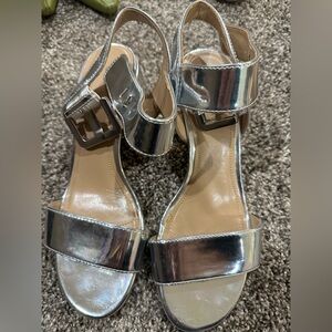 Cleo Shiny Silver Sandals